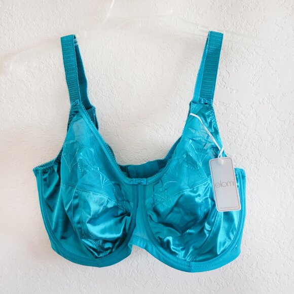 NWT New Elomi Cate Bra Blue / Turquoise Size 40I Underwired - Picture 2 of 11